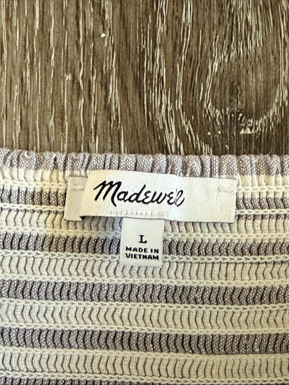 Madewell Striped Tiered Sundress in Light Gray and White Size L - Picture 7 of 11